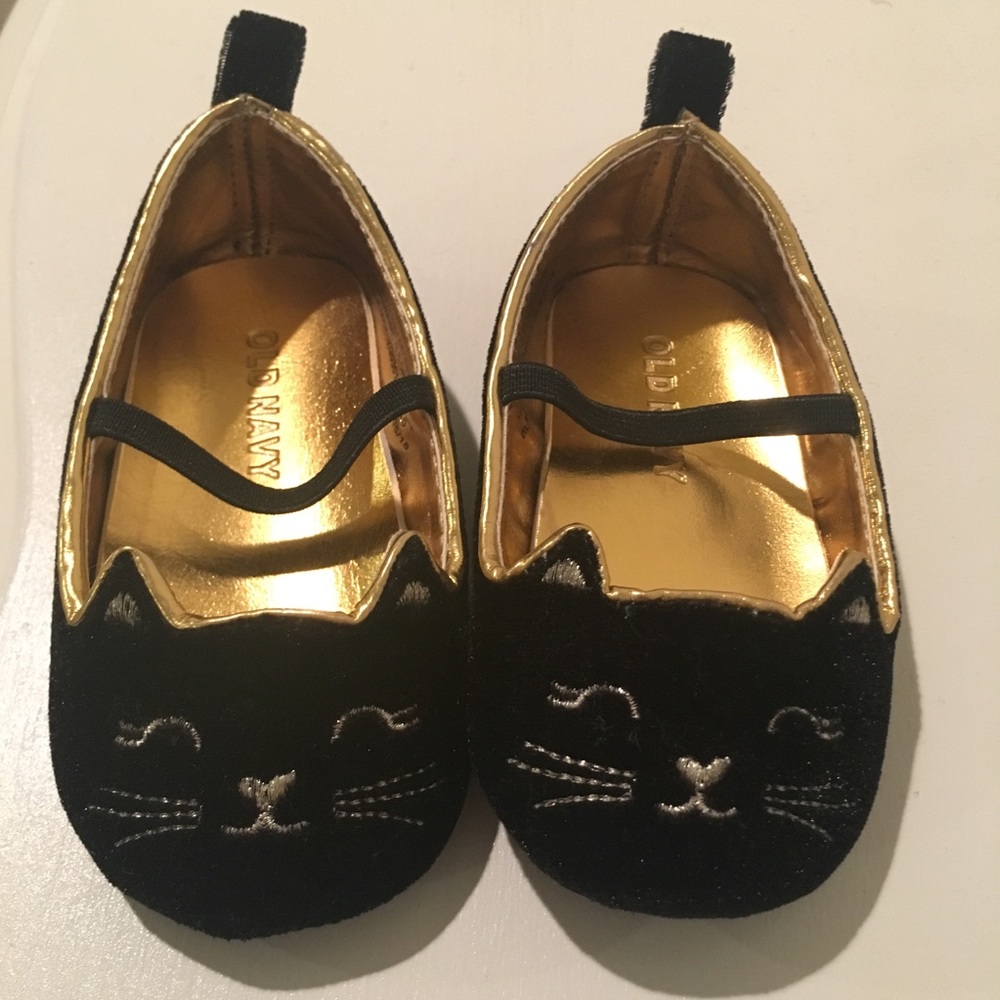 Black velvet kitty cat crib shoes for baby infant